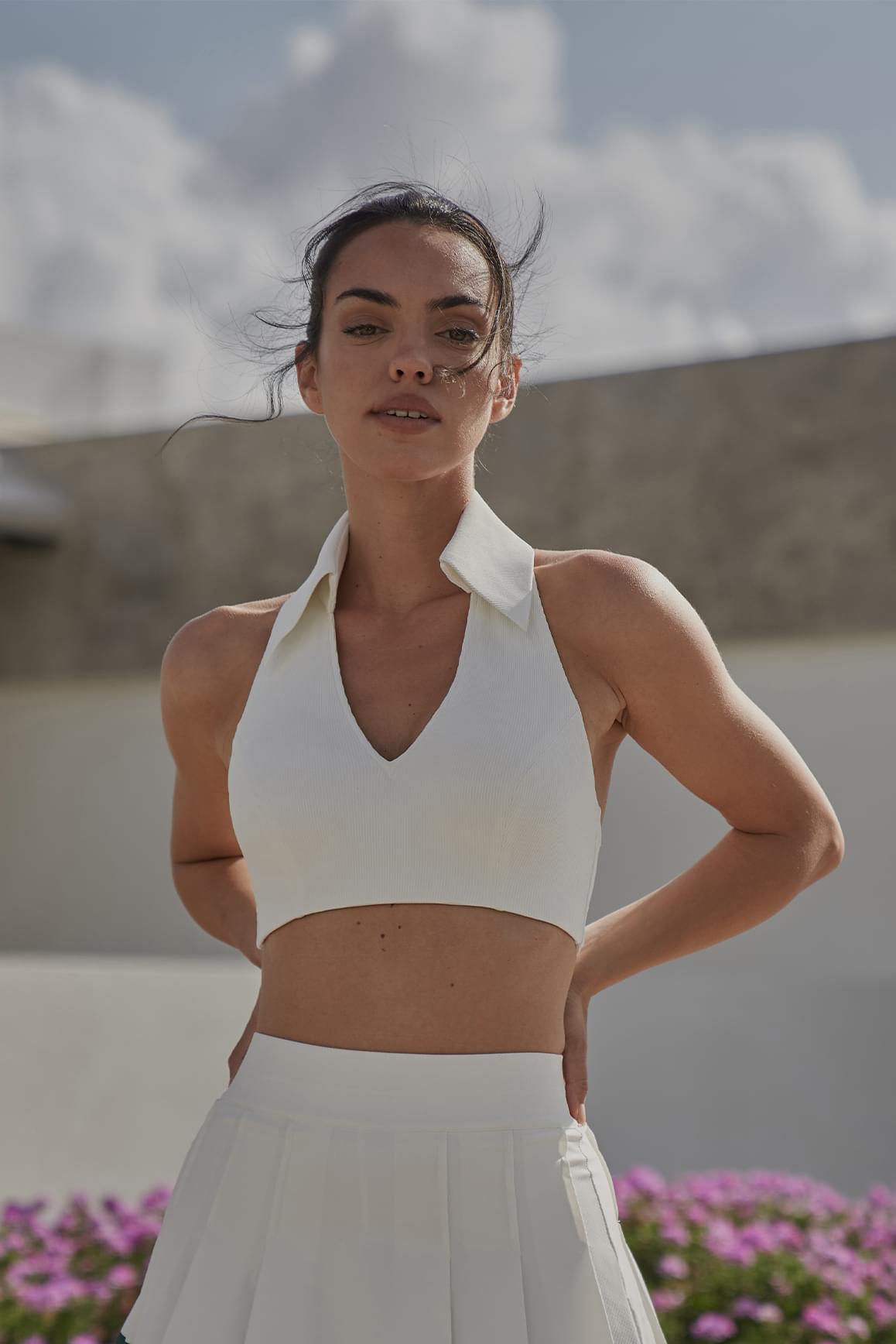 Sleeveless Polo Bra - Ivory