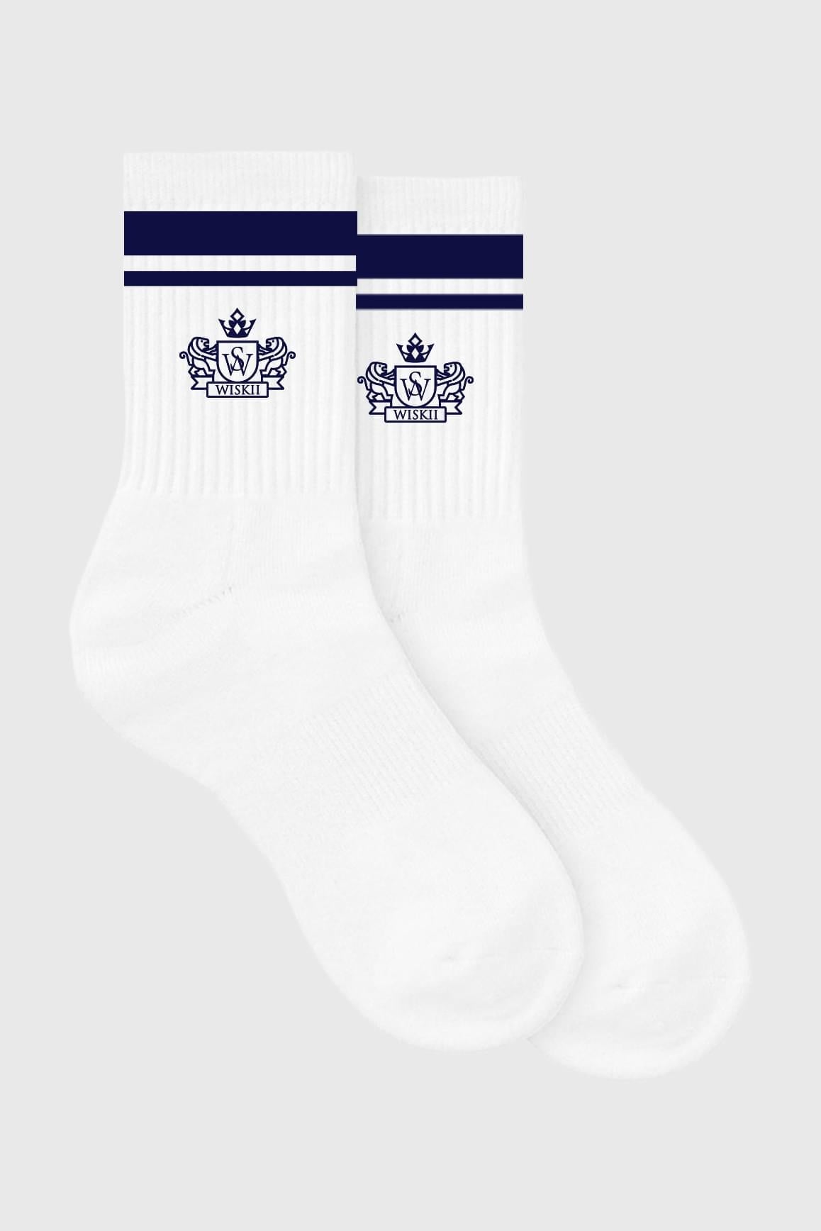 Classic Stripe Varsity Socks - Midnight Blue