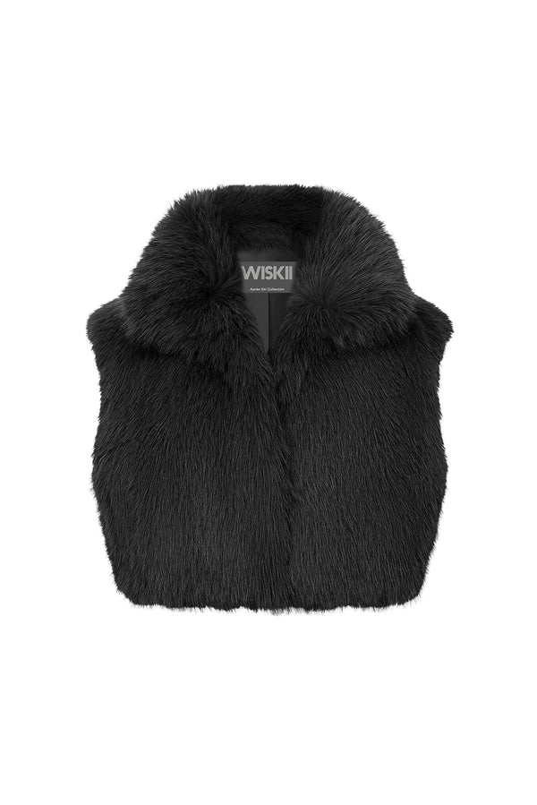Alpine Cloud Faux Fur Vest - Jet Black