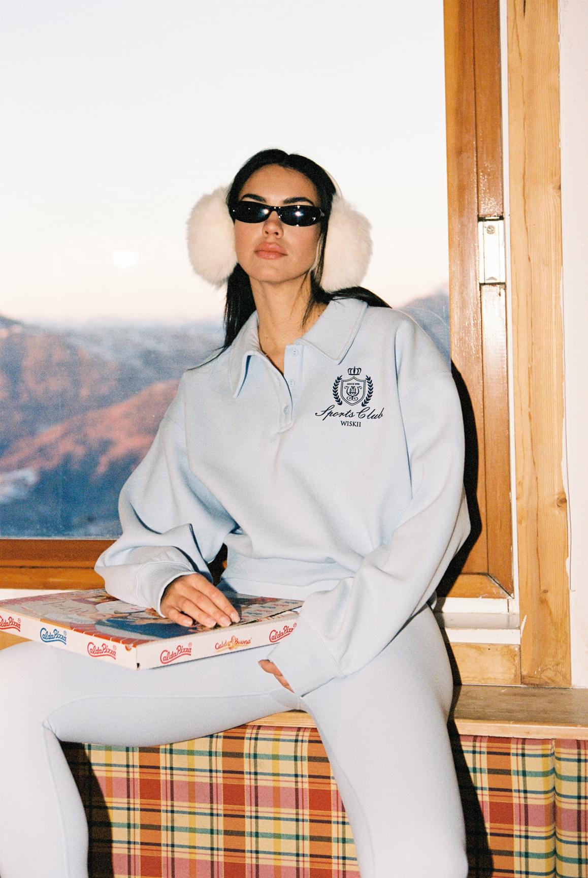 Polo Collar Warm Sweatshirt - Arctic Ice