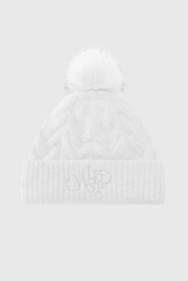 Chunky Cable Knit Beanie - Ivory