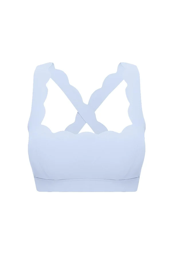 Cross Back Sports Bra - Heavenly Blue