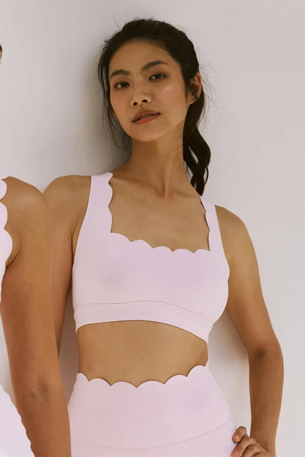 Cross Back Sports Bra - Ballet Blush