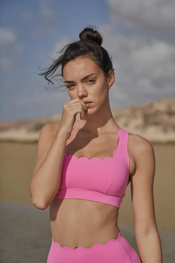 Cross Back Sports Bra - Pink Hollywood