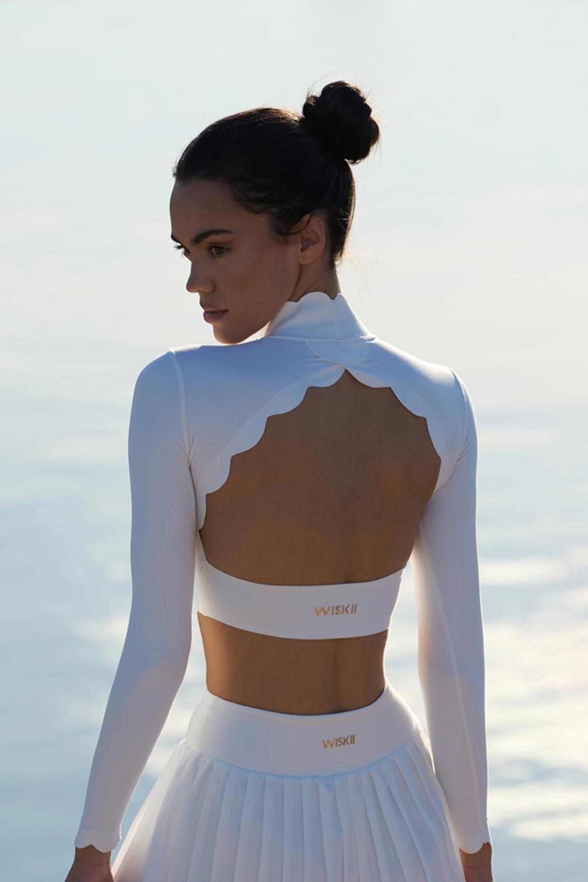 Open Back Long Sleeve Crop Top - Ivory