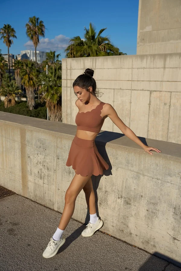 Dynamic One Shoulder Sports Bra - Cinnamon