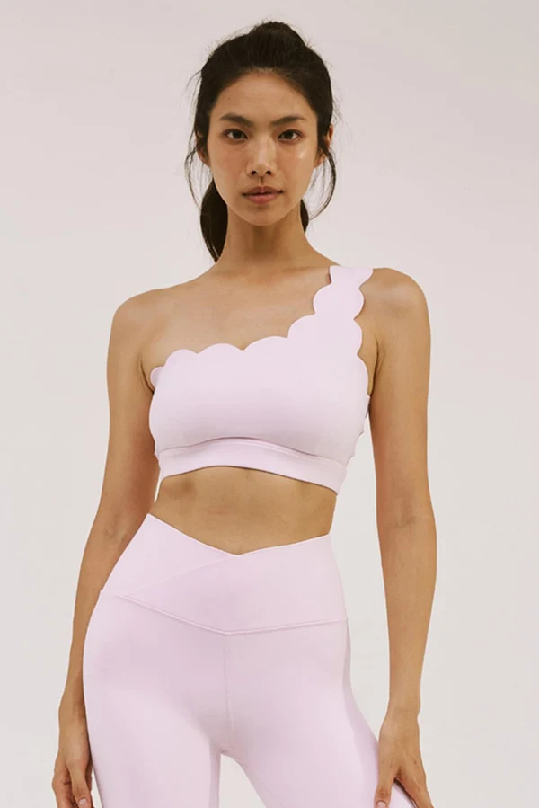Dynamic One Shoulder Sports Bra - Ballet Blush