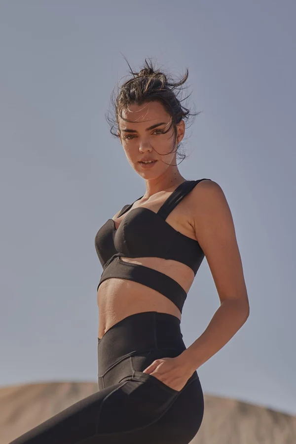Elegant Corset Sports Bra - Black