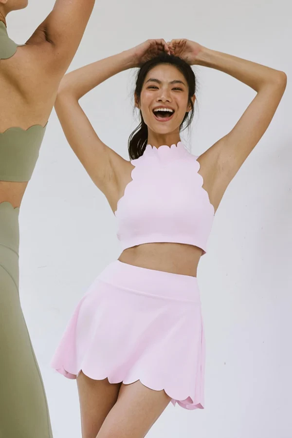 High-Waist A-line Tennis Skirt - Ballet Blush