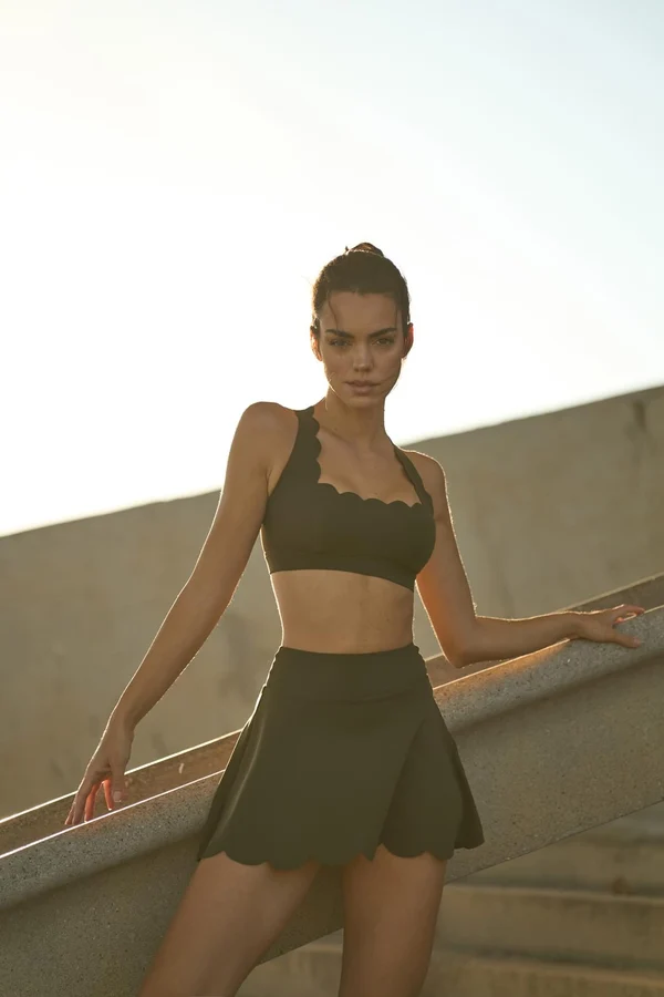 High-Waist A-line Tennis Skirt - Forest