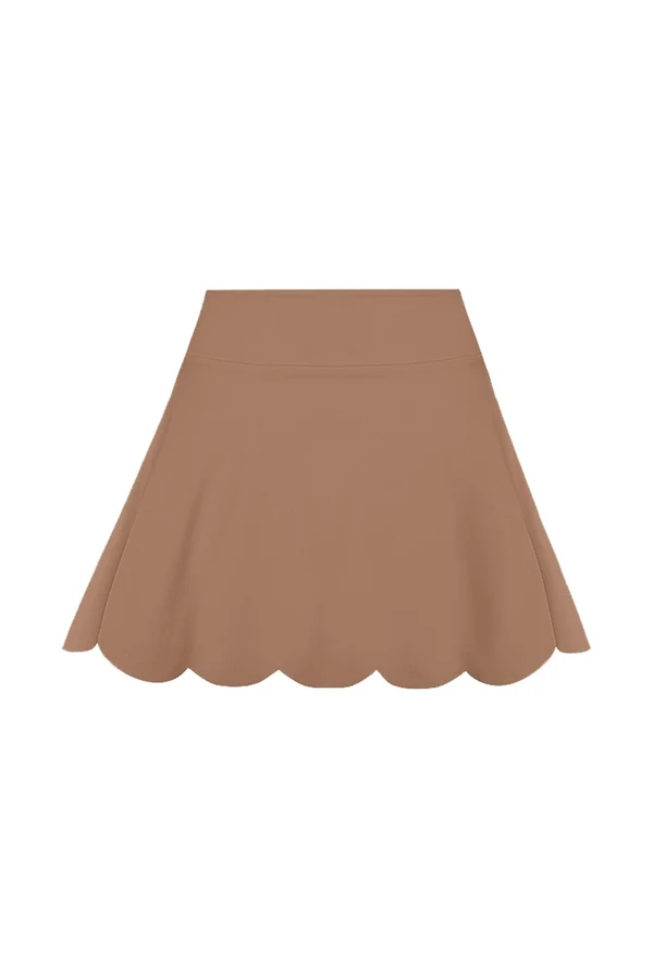 High-Waist A-line Tennis Skirt - Tuscan Tan