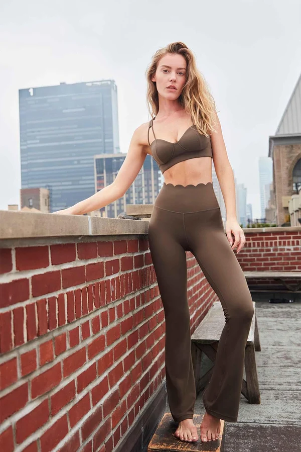 High-Waist Flare Legging - Olive Green