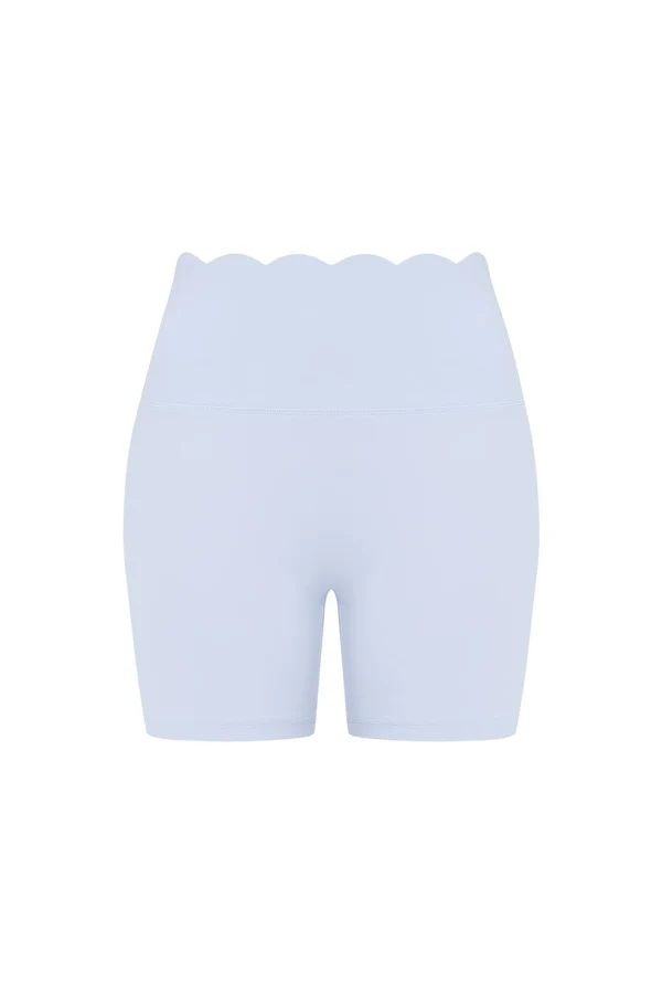 High-Waist Scallop Scrunch Short - Heavenly Blue