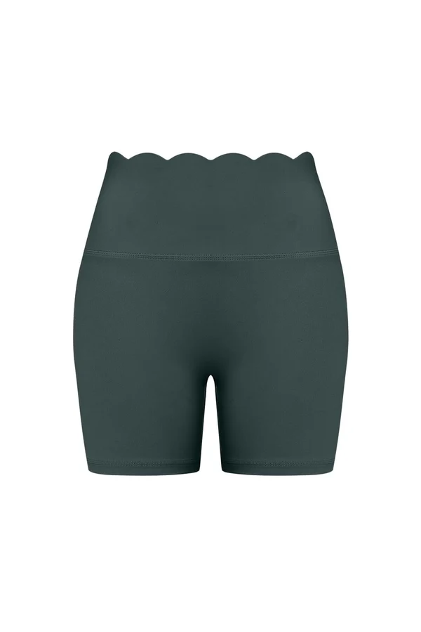 High-Waist Scallop Scrunch Short - Deep Sea