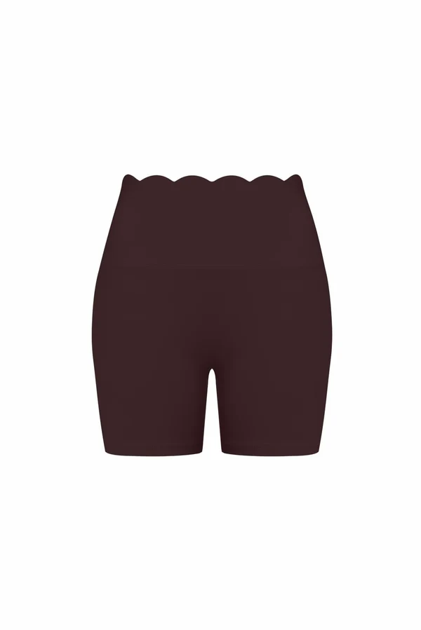High-Waist Scallop Scrunch Short -  Velvet Fig