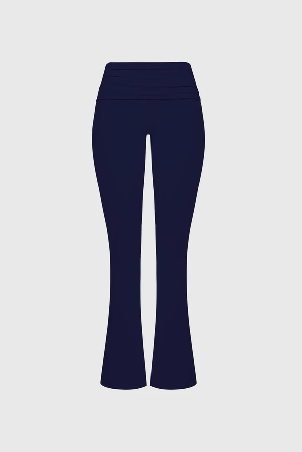Low Rise Scrunch Flare Legging - Midnight Blue
