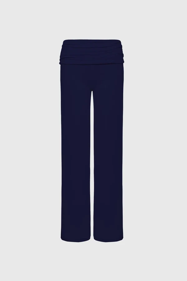 Low Rise Wide-Leg Pant - Midnight Blue