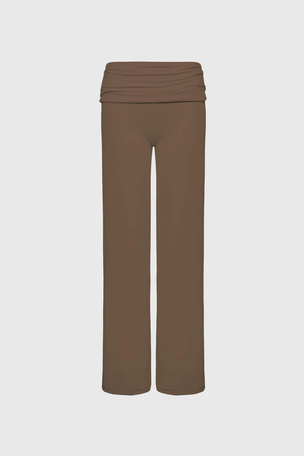 Low Rise Wide-Leg Pant - Desert Truffle