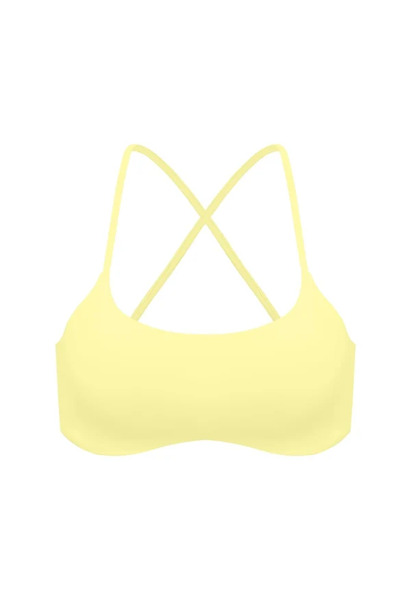 Minimal Crossback Bra - Lemon