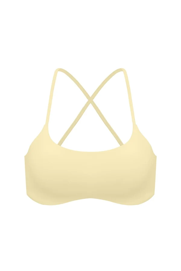 Minimal Crossback Bra - Lemon Drop