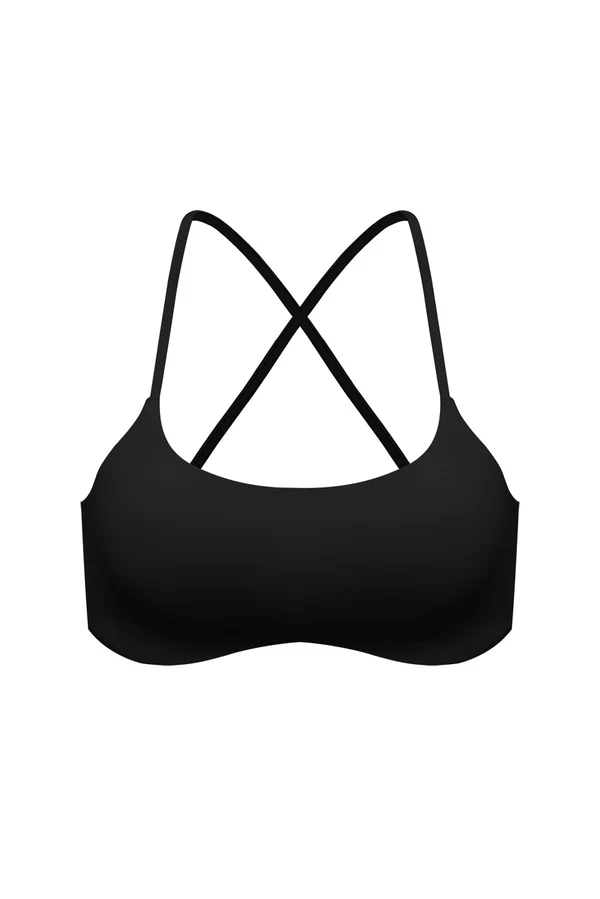 Minimal Crossback Bra - Black