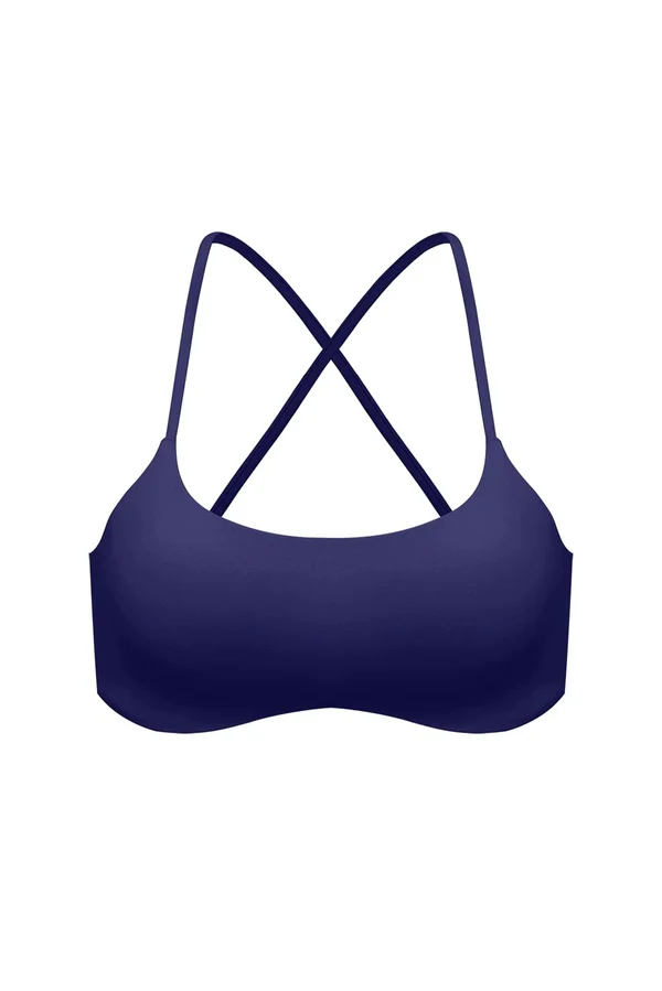 Minimal Crossback Bra - Midnight Blue