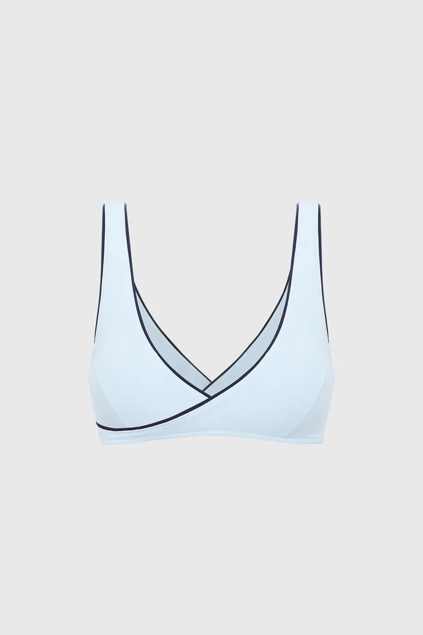 Riviera Contrast Piping Bra - Capri/Midnight