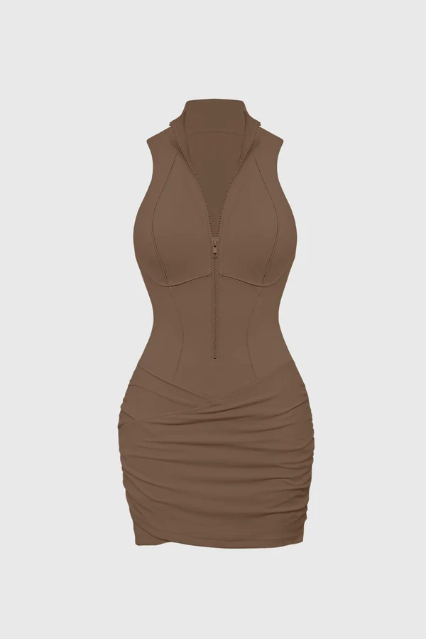 Riviera Kinetic Dress - Desert Truffle