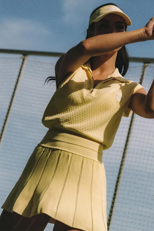 Riviera Knit Tennis Skirt - Lemon