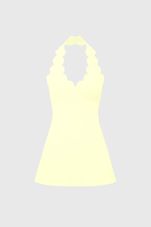 Riviera Scallop-Halter Dress - Limoncello