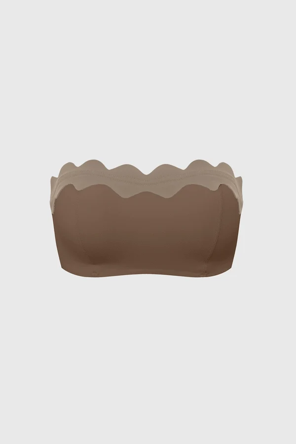 Scallop Contrast Bandeau - Truffle/Almond