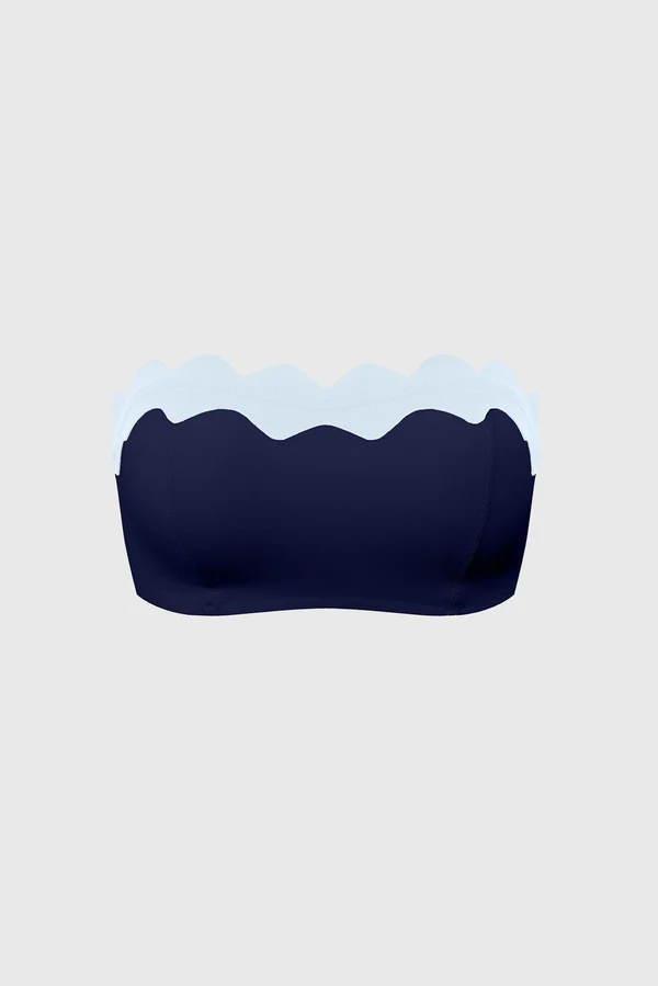 Scallop Contrast Bandeau - Midnight/Capri