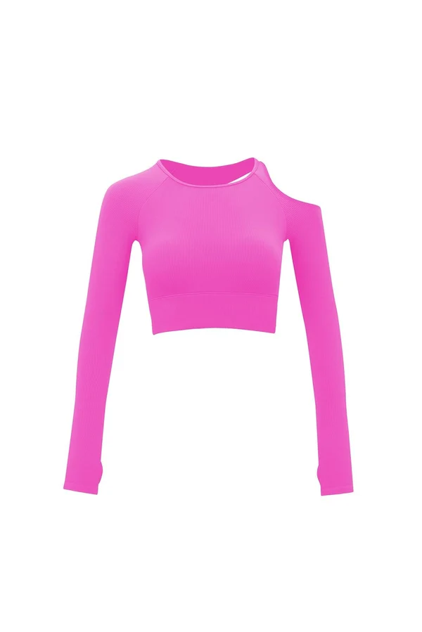 Seamless Open Back Crop Top - Pink Hollywood