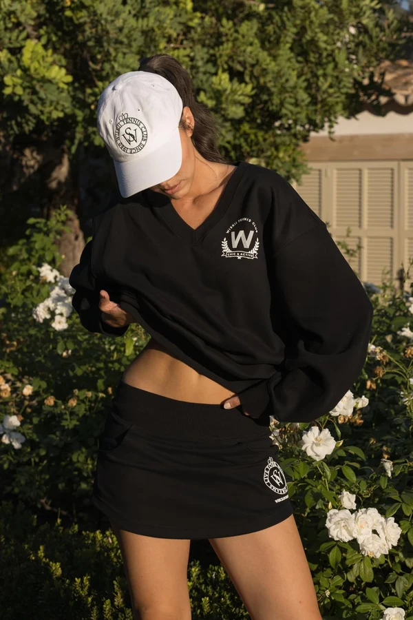 Stylish Ease Mini Sweat Skirt - Black