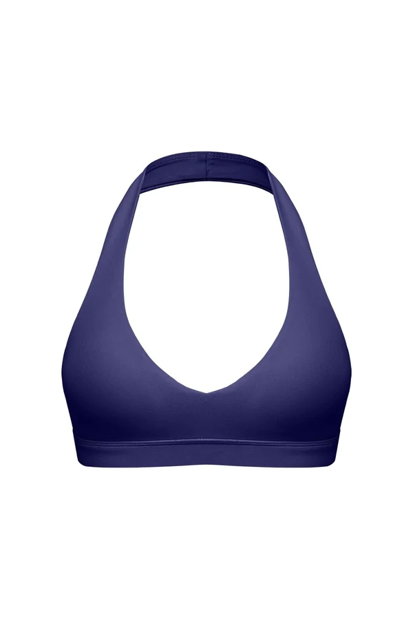 V-Cut Halter Bra - Midnight Blue