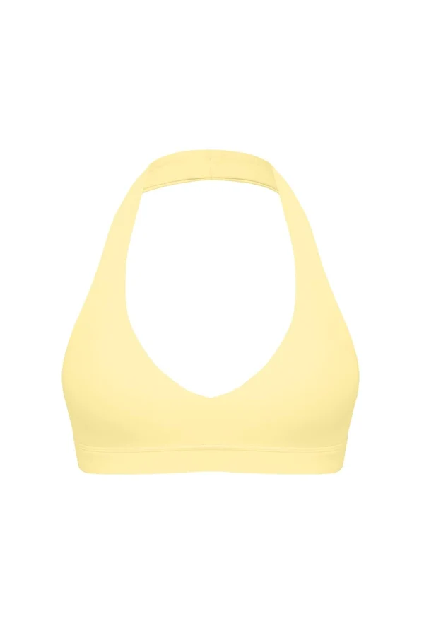 V-Cut Halter Bra - Lemon Drop