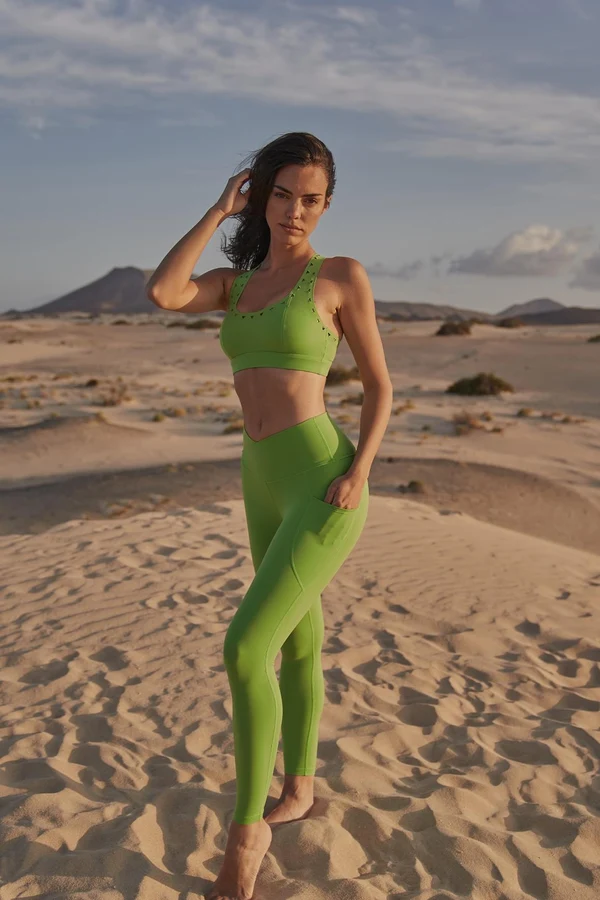 V-Waist Utility Legging - Green Pomelo
