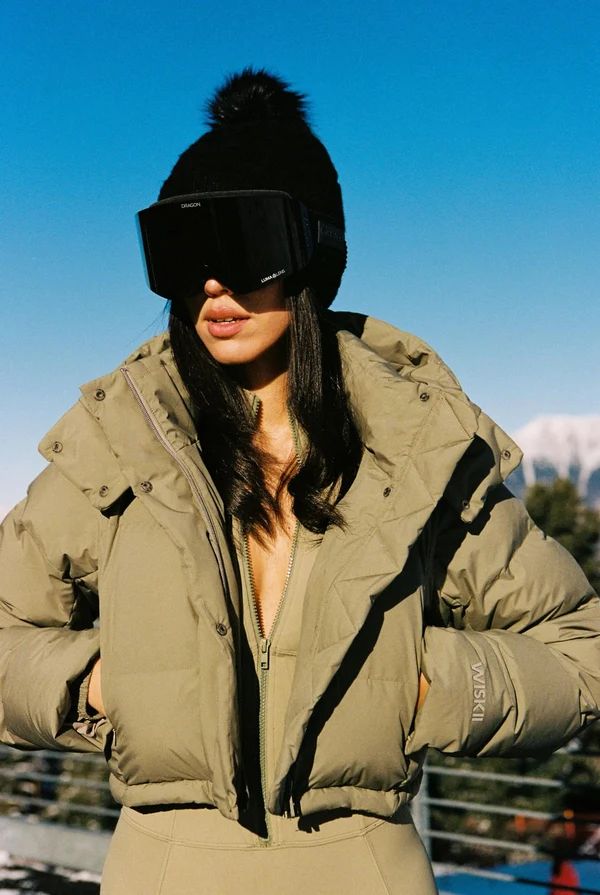 WISKII Cropped Convert Down Jacket - Muted Khaki