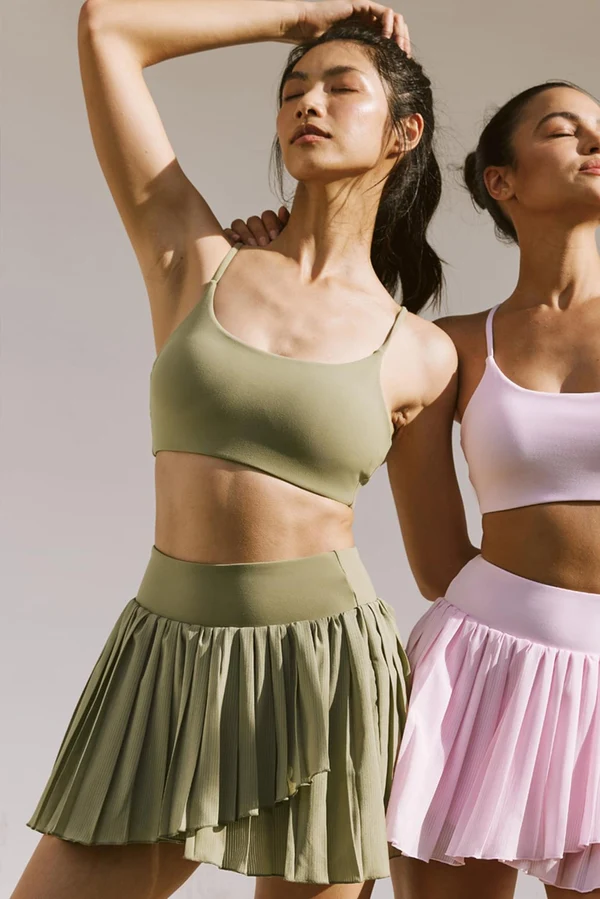 WISKII Pleated Skirt - Muted Khaki