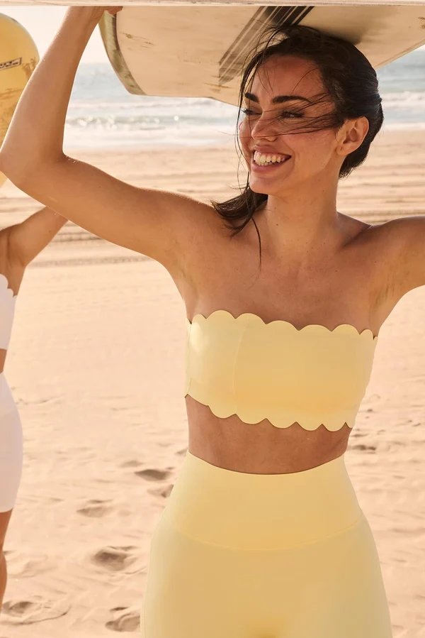 WISKII Scallop Strapless Bra - Lemon